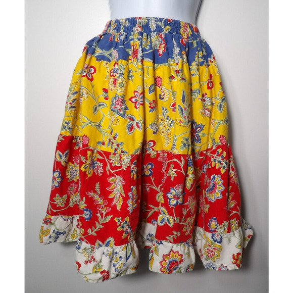 Saddle Ridge Vintage Collection Skirt Sz Small Floral Cottage Core Boho Elastic - Picture 1 of 12